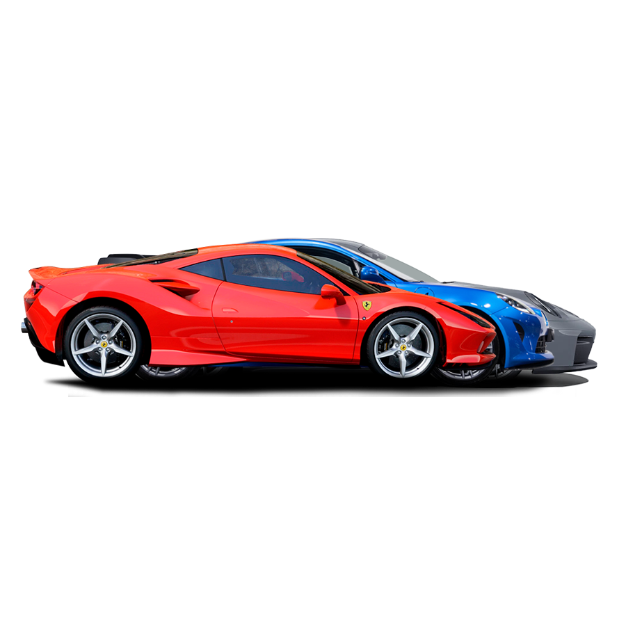 Trio Ferrari F8 Tributo & Alpine A110 S & Porsche 911 GT3